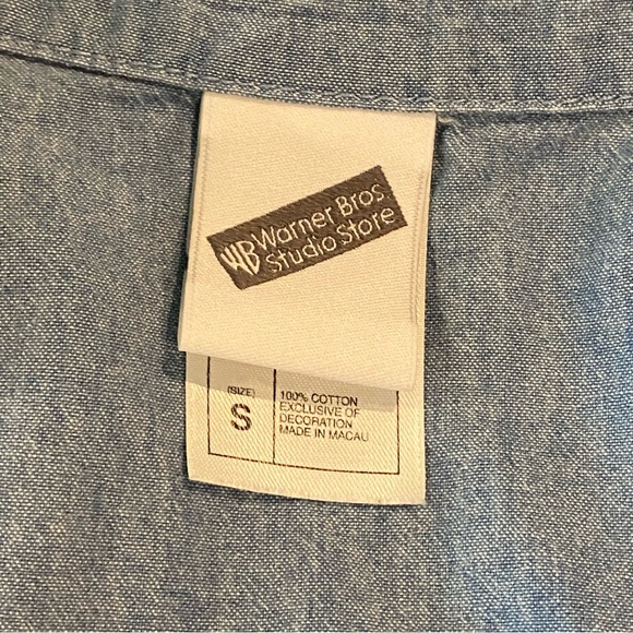 Tweety Bird Warner Bros. Studio Store Vintage Sleeveless Chambray Shirt S - Picture 5 of 5
